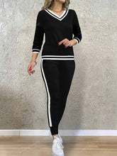 LONG SLEEVE TOP & ELASTIC WAIST POCKET LONG PANT SET